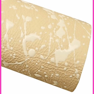 PELLE stampa SCHIZZO beige bianco, pellame morbido effetto stropicciato con disegno in rilievo, vitello sportivo B15786-ST La Garzarara