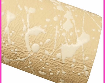 Unique Beige & White Splash Leather – Sporty Printed Calfskin for Crafting B15786-ST La Garzarara
