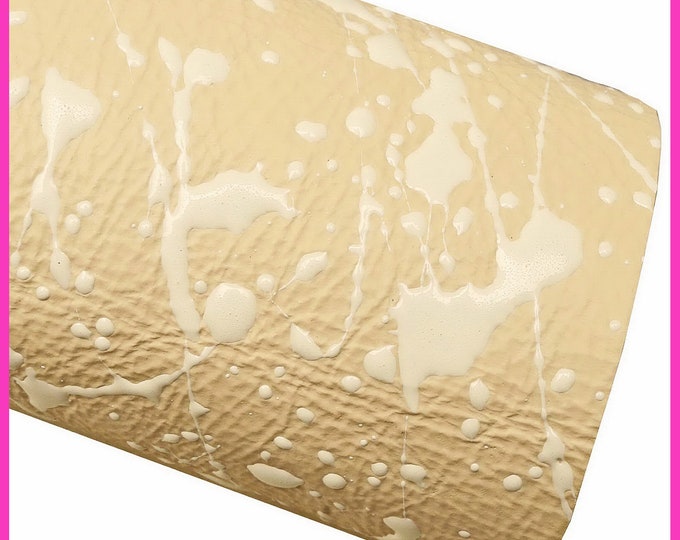 Unique Beige & White Splash Leather – Sporty Printed Calfskin for Crafting B15786-ST La Garzarara