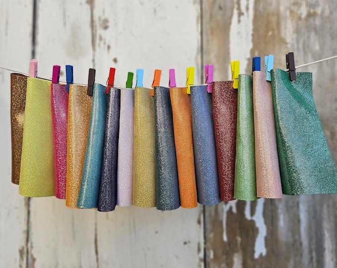 10 Colorful printed leather scraps RANDOM selection, microdot metallic printed leather pieces  6x5" / 15x12 cm RT93/B