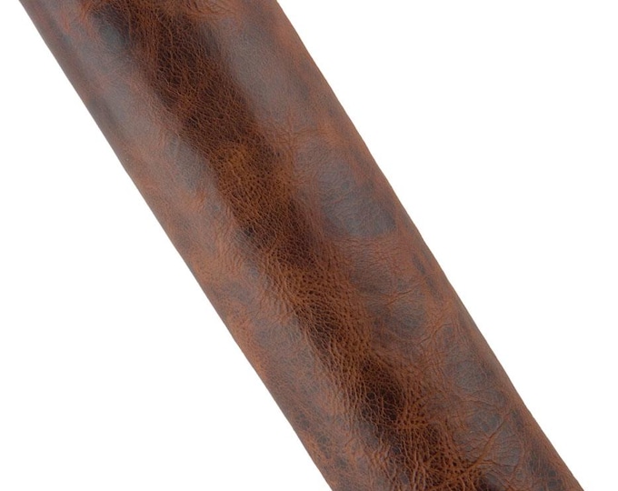 Worn effect Brown leather skin, very aged goatskin,  pull up rustic hide for crafters B19126-VT La Garzarara