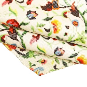 PELLAME Stampato FIORI multicolor, pelle di vitello vernice stampa  e disegno tridimensionale  floreale B16240-ST La Garzarara