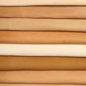 VEG-tanned Offcuts leather scraps - 5 Natural Beige Remnants for diy Leathercraft - random selection P010 La Garzarara