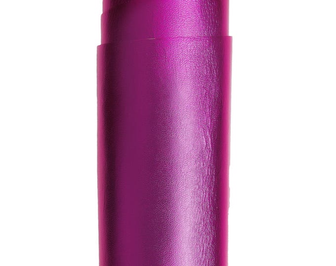 Fuchsia METALLIC leather skin, deep pink glossy goatskin, bright sparkle hide 0.5 - 0.7 mm for crafters B17184-MT La Garzarara