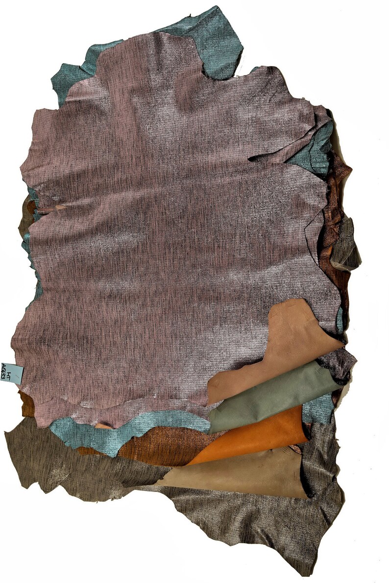 Italian leather laminated fabric effect print suede hides Etsy