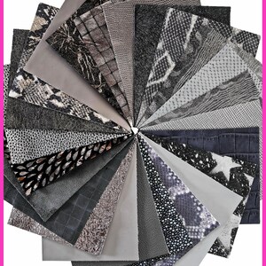Stock di 12 PEZZI MISTI sui toni del grigio, acciaio e fucile tinta unita, laminati e stampati, 15 x 12 cm B14461-PZ La Garzarara