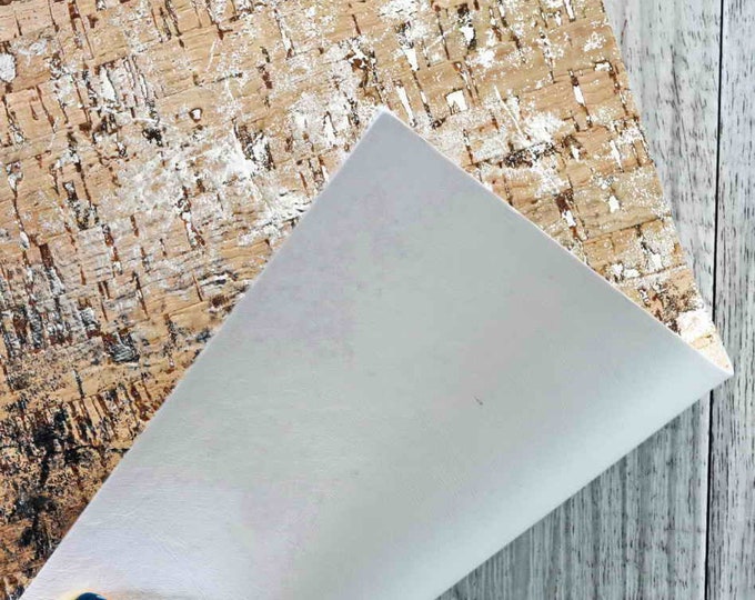 Precut Cork Leather Sheets | Printed & Textured Cork with Solid Leather Backing | DIY Craft Supplies B832 La Garzarara