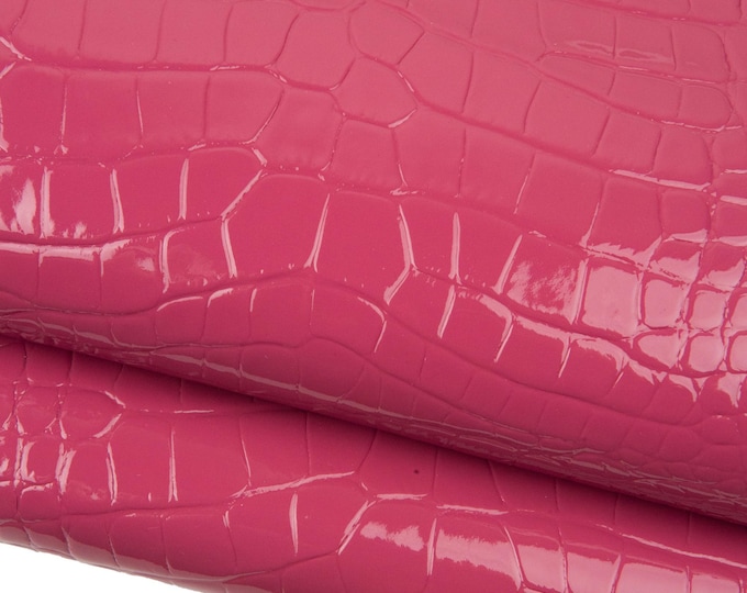 High Gloss Crocodile, patent croc Leather, ShinyAlligator Leather Hide for Designers B18670-ST La Garzarara