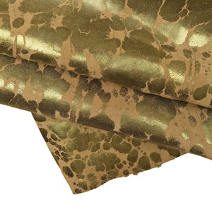 SPLASH print on suede leather hide, metallic textured split cowhide, soft printed metallic suede calfskin B15845-MT(ST) La Garzarara