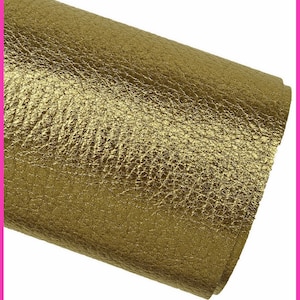 Vitello laminato VERDE pirite, pellame con grana stampata metallizzato, pelle morbida 1.0-1.2 mm B16340-MT La Garzarara