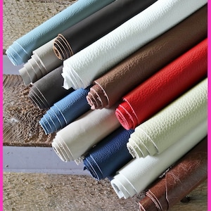 Scampoli di pelle vitello tinta unita per ARREDAMENTO, ritagli pelli sportive morbide, assortimento casuale, colori vari,   1kg - 2kg  B123