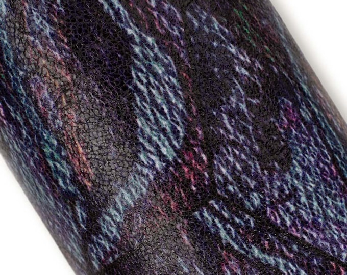 Soft TEXTURED goatskin, purple - blue - black pattern on GLOSSY soft goatskin, ideal for diy projects B19652-ST La Garzarara