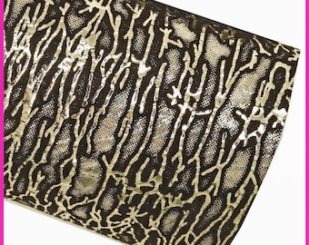 Black steel PRINTED leather skin, crocodile like textured suede goatskin, metallic bright soft hide B16312-MT(ST) La Garzarara