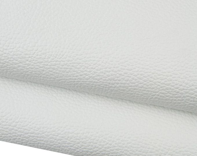 White PEBBLE GRAIN printed leather hide, soft matt cowhide, thick calfskin for crafting, 1.3 - 1.4 mm B18629-TU La Garzarara