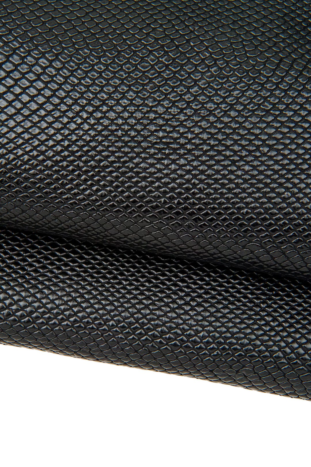 Black REPTILE Embossed Leather Hide, Glossy PYTHON Printed Cowhide ...