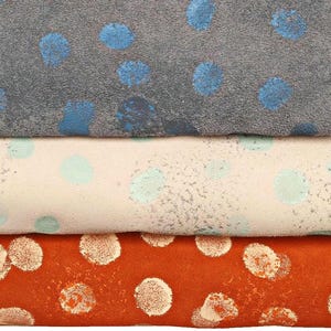 Leder POLKA DOT PRINT auf Wildleder, handbemaltes Wildleder-Kalbsleder B12317-DM La Garzarara