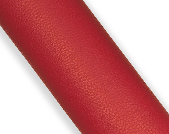 Red PEBBLE GRAIN printed leather hide, grainy soft embossed calfskin, sporty cowhide 1.3 - 1.4 mm B17406-TU La Garzarara