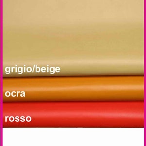 PELLE di vitello pieno fiore rossa ocra, beige taupe, pellame prima scelta  semi lucido, classico e sportivo B13971-TU La Garzarara