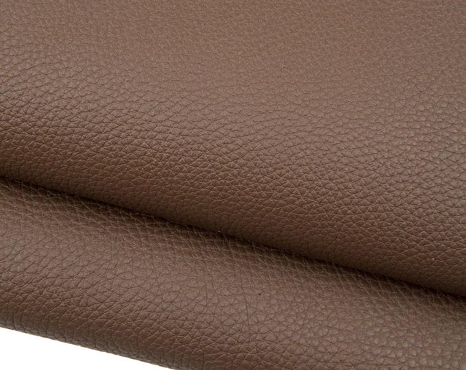 Taupe brown PEBBLE GRAIN printed cowhide, matt soft leather hide, thic calfskin - 1.9 - 2.0 mm B18764-TU La Garzarara