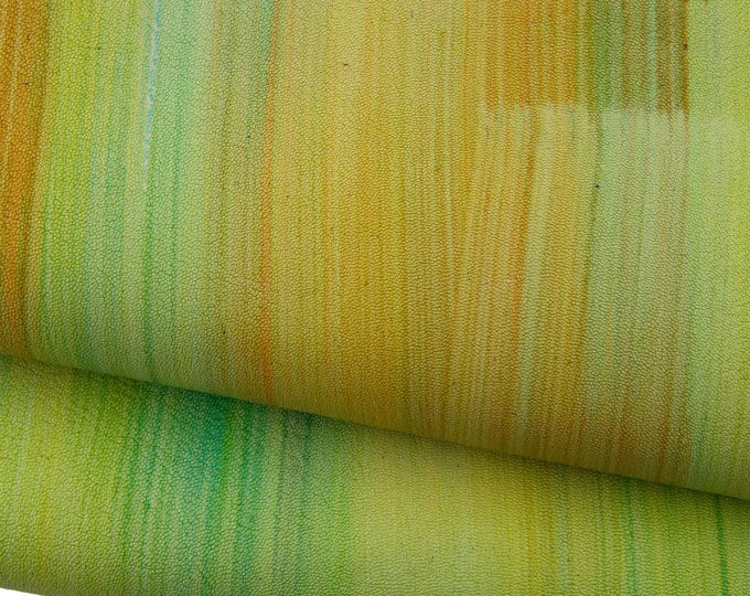 Brush Stroke leather skin, brush, Statement Leather Hide Abstract Painted venetian plaster effect  skin, for crafting B19157-DM La Garzarara