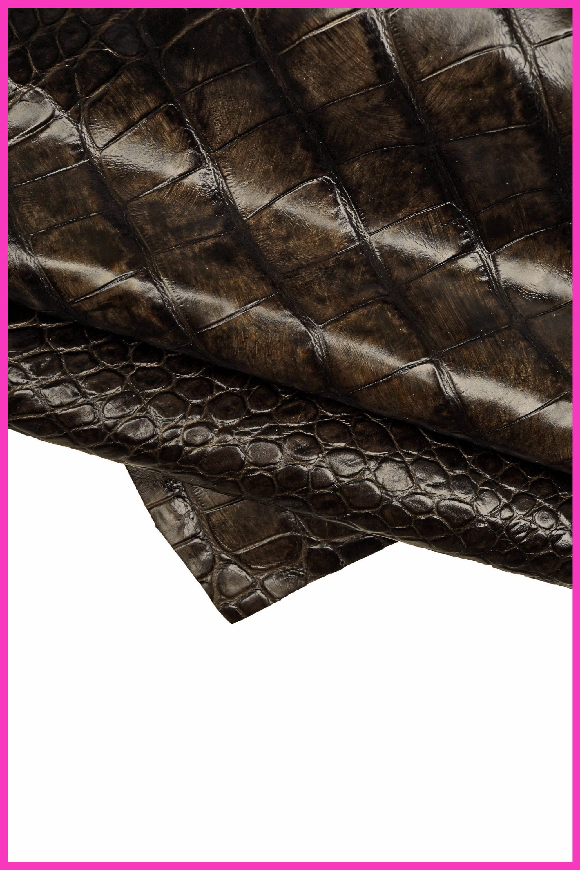SILVER EMBOSSED CROCODILE LEATHER : Genuine Leather 2.5-3 oz. - Perfec –  Artisan Cowhides