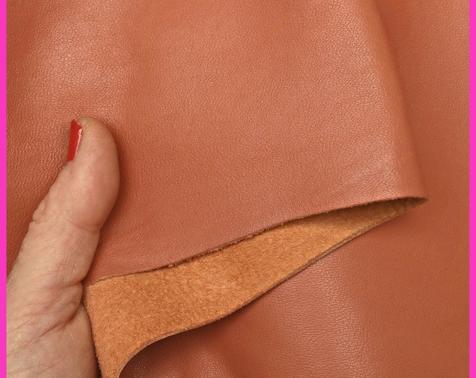 Terracotta pink SMOOTH leather skin, solid color nappa sheepskin, brownish pink classic lambskin B15248-TU La Garzarara