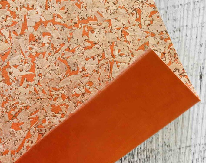 Cork & Leather Sheets | Precut Patterned Cork with Solid Leather Backing | Jewelry, Bags, Wallets, DIY B950 La Garzarara