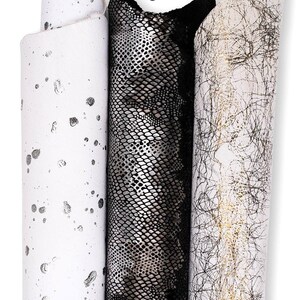 Printed leather hides, leopard lizard letters crackle abstract, full hides available, goatskins and sheepskins B19238-ST La Garzarara image 5