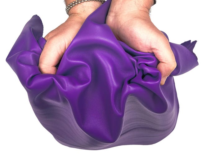 Purple LAMBSKIN nappa leather, soft sheepskin, single pieces or bundles, for garment or diy projects B17587-TU La Garzarara