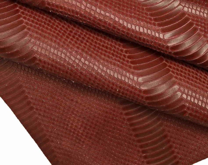 Snakeskin leather hides - realistic reptile print skin - blue purple python animal print skins for crafters  B12584-ST