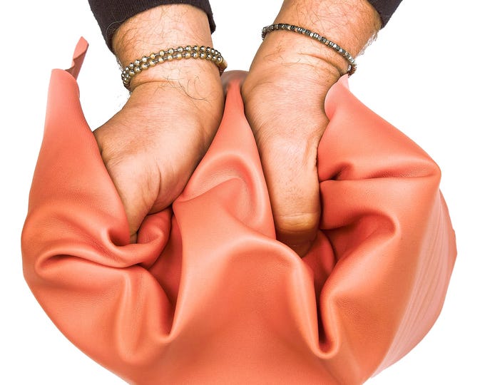 Salmon pink NAPPA leather skin, soft lambskin for garments, in bundles or single hides B17593-TU La Garzarara