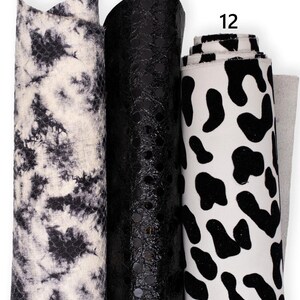 Printed leather hides, leopard lizard letters crackle abstract, full hides available, goatskins and sheepskins B19238-ST La Garzarara image 6