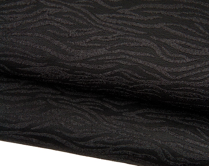 ZEBRA textured leather skin, ANIMAL printed goatskin, soft hide for hobbyists    B17668-ST     La Garzarara