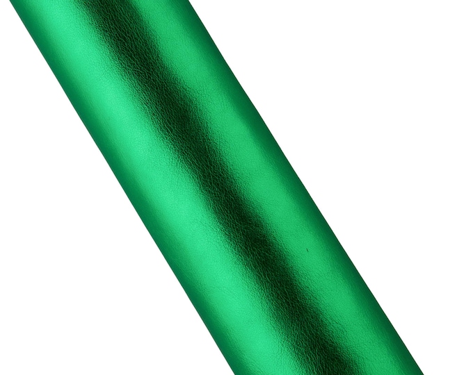 Green METALLIC leather hide, SMOOTH metal calfskin, glossy soft cowhide for hobbyists B19257-MT La Garzarara
