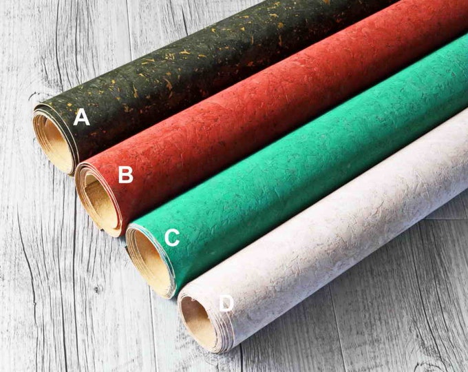 Natural CORK sheets  - vegan leather pieces , made in Italy, sustainable material  various colors available   B871