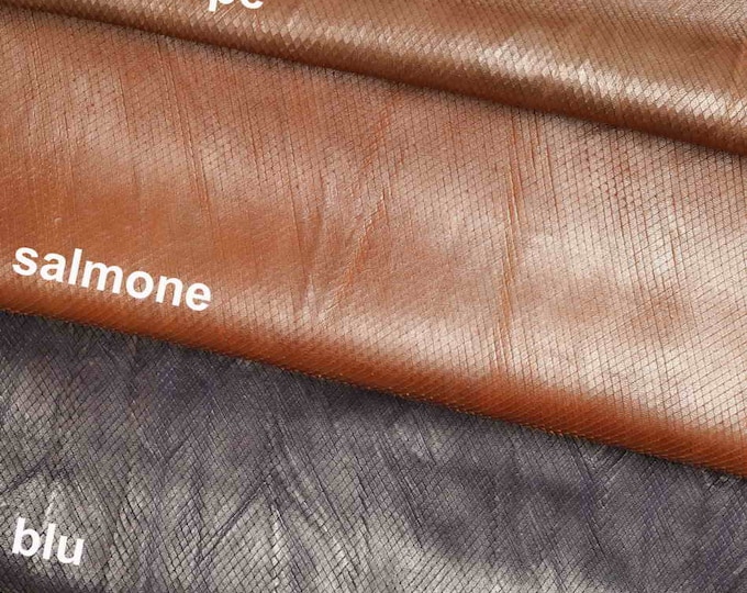 Reptile snake leather hides, CARVED PYTHON skin,metallic snake skins  B11786-MT(st) La Garzarara
