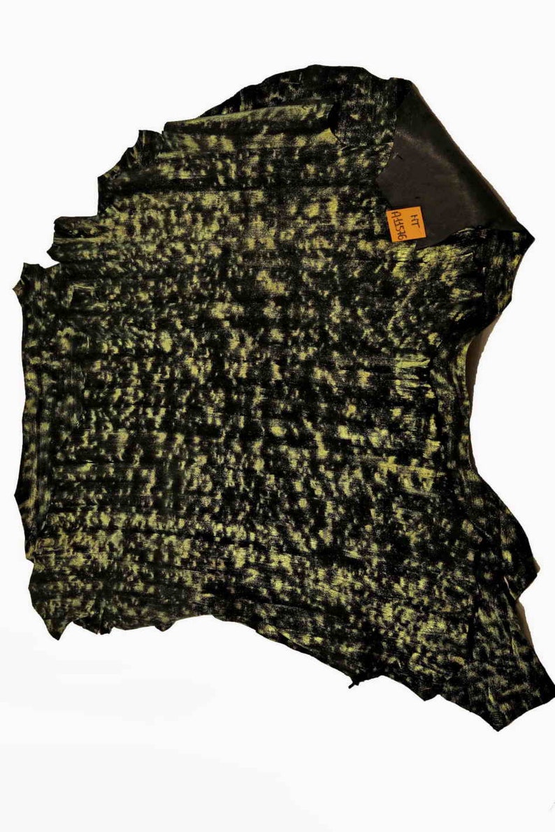 soft black suede with green glitter foil with cloudy effect refined look B11576-MT ST La Garzarara Italian leather shiny