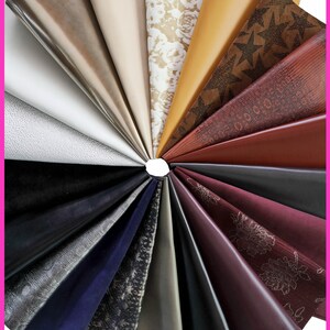 Leather sheets RED BURGUNDY, pre cut leather pieces random selection, mix  metallic, printed cut off