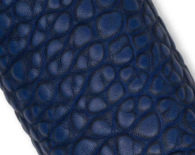 Pebbled electric Blue lamskin leather,  embossed effect , soft THICK hide leather for crafters B18801-VT La Garzarara