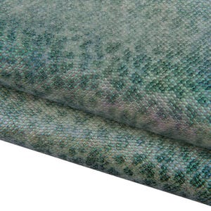 Cuir imprimé REPTILE vert, cuir de veau laminé motif python, cuir métallisé pour amateurs B17378-MT(ST) La Garzarara