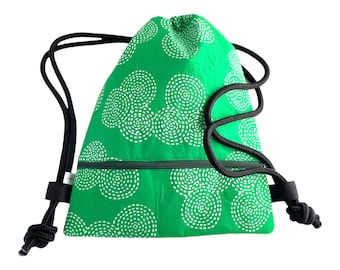 Green drawstring bag, kids drawstring backpack, nursery bag, back to school bag