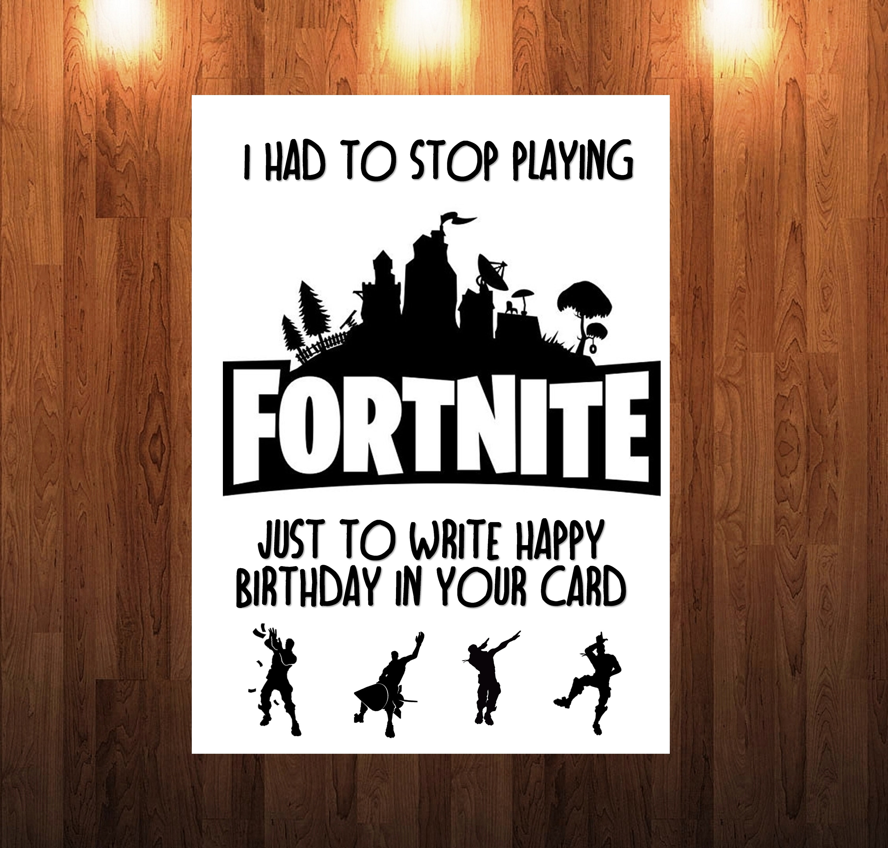 Fortnite birthday card to dad mum brother sister | Etsy