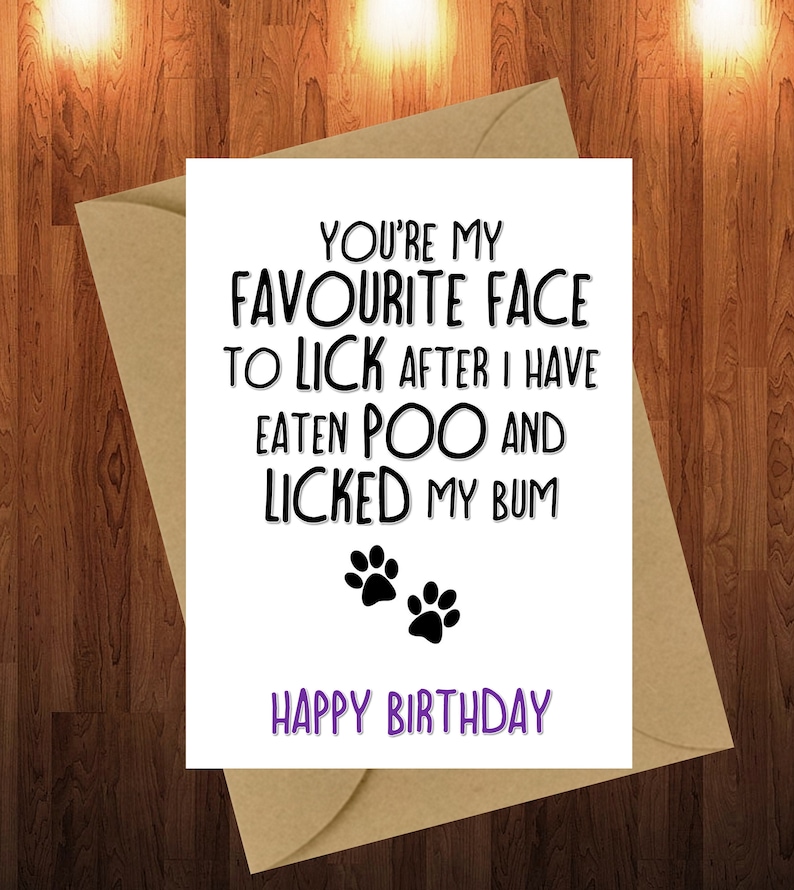 Carte Danniversaire Du Chien Humour Drole Effronte Etsy