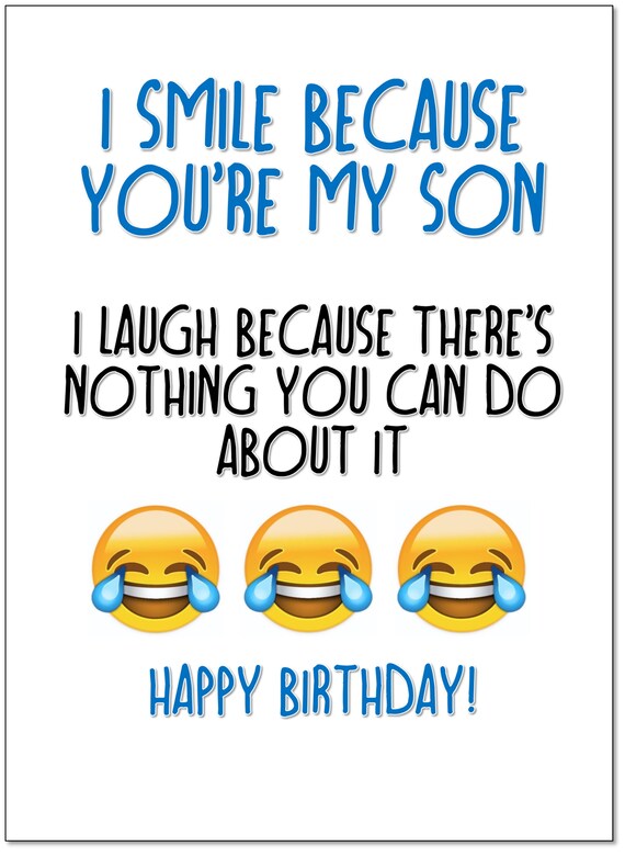 Carte Drole De Joyeux Anniversaire Pour Le Fils Etsy