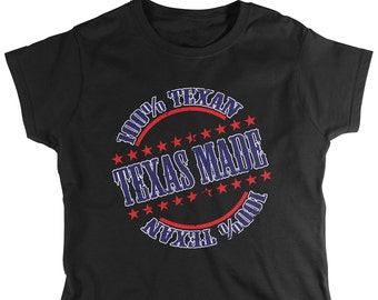 Distressed Texas Made-100% Texan Ladie's T-Shirt, Tejano, Texan Pride, State Outline, Women's Texas Shirts AMD_0604