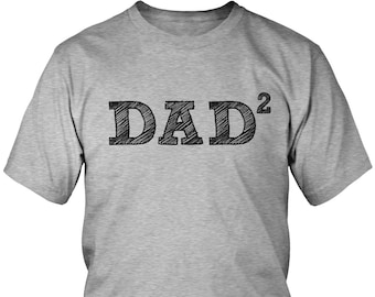 Dad 2 Men's T-Shirt, Dad Squared, Father of 2, Proud Dad, Loves Kids, Papa, Daddy, Dada,Parent, Men's Dad Shirts AMD_1684
