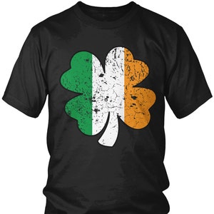 Irish Flag Four Leaf Clover Men's T-shirt Ireland Flag 4 - Etsy