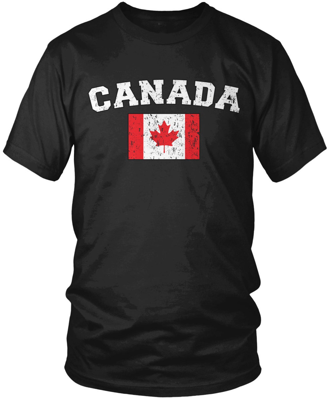 Distressed Bold Canada Flag Men's Tshirt Canadian Flag Etsy