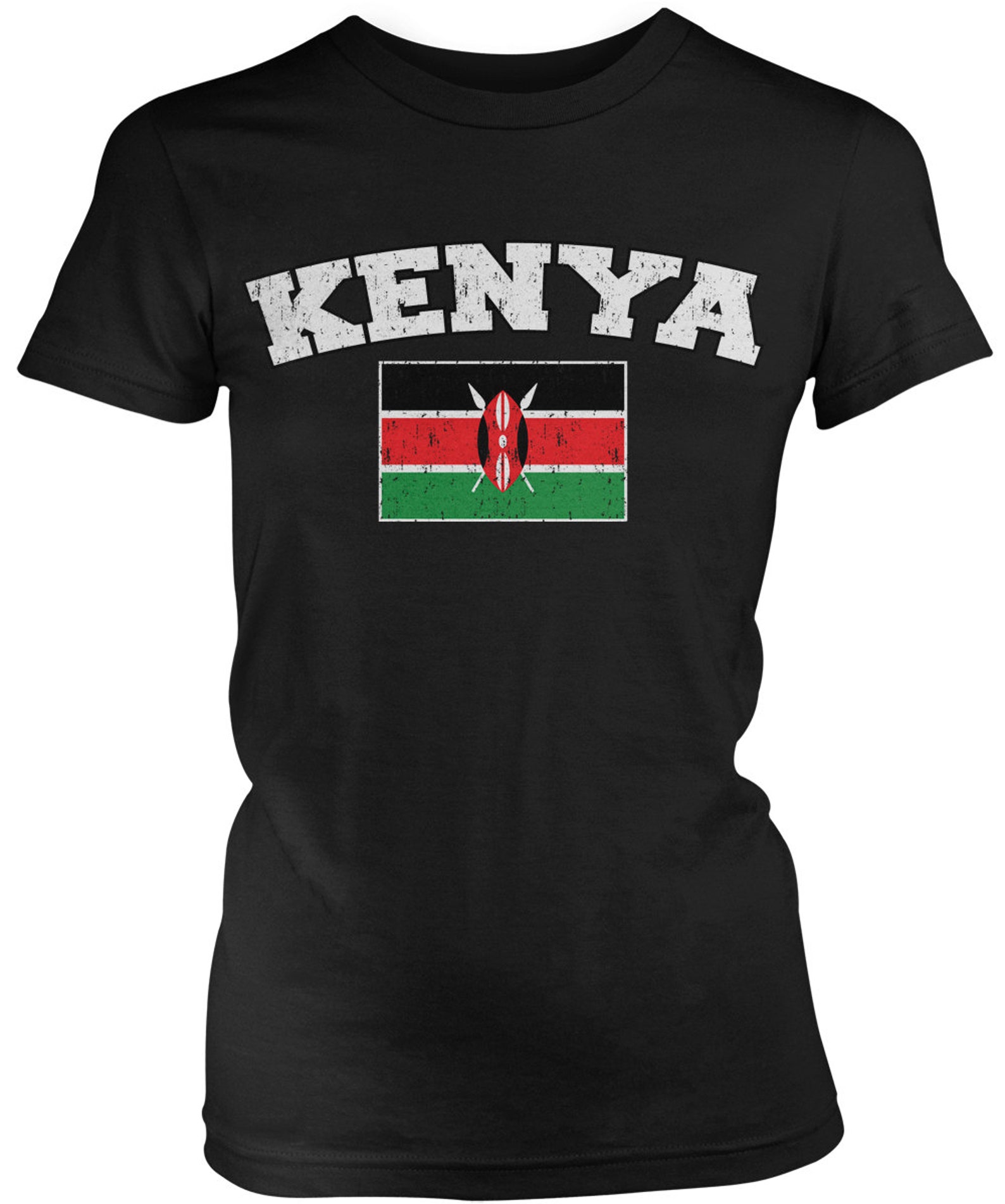 Distressed Kenya Ladies Juniors Tshirt Kenyan Pride Africa Etsy Israel