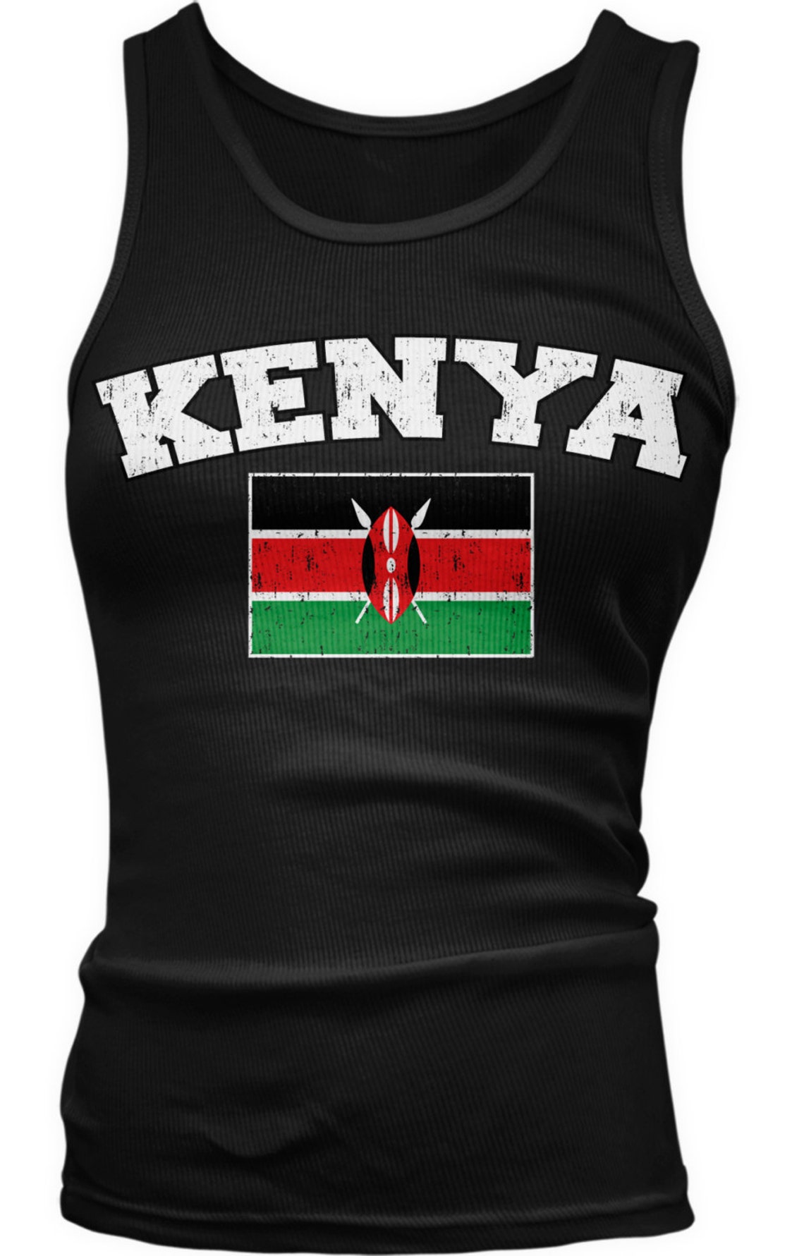 Distressed Kenya Ladies Juniors Tank Top Kenyan Pride Etsy